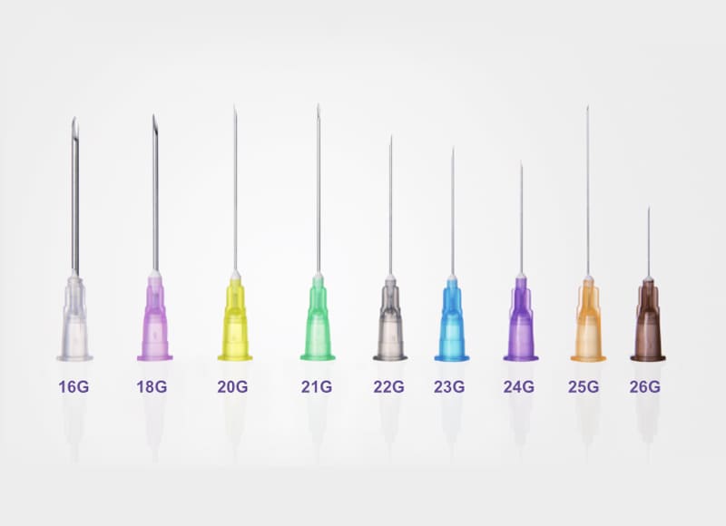 Цветовая кодировка игл медицинских инъекционных одноразовых