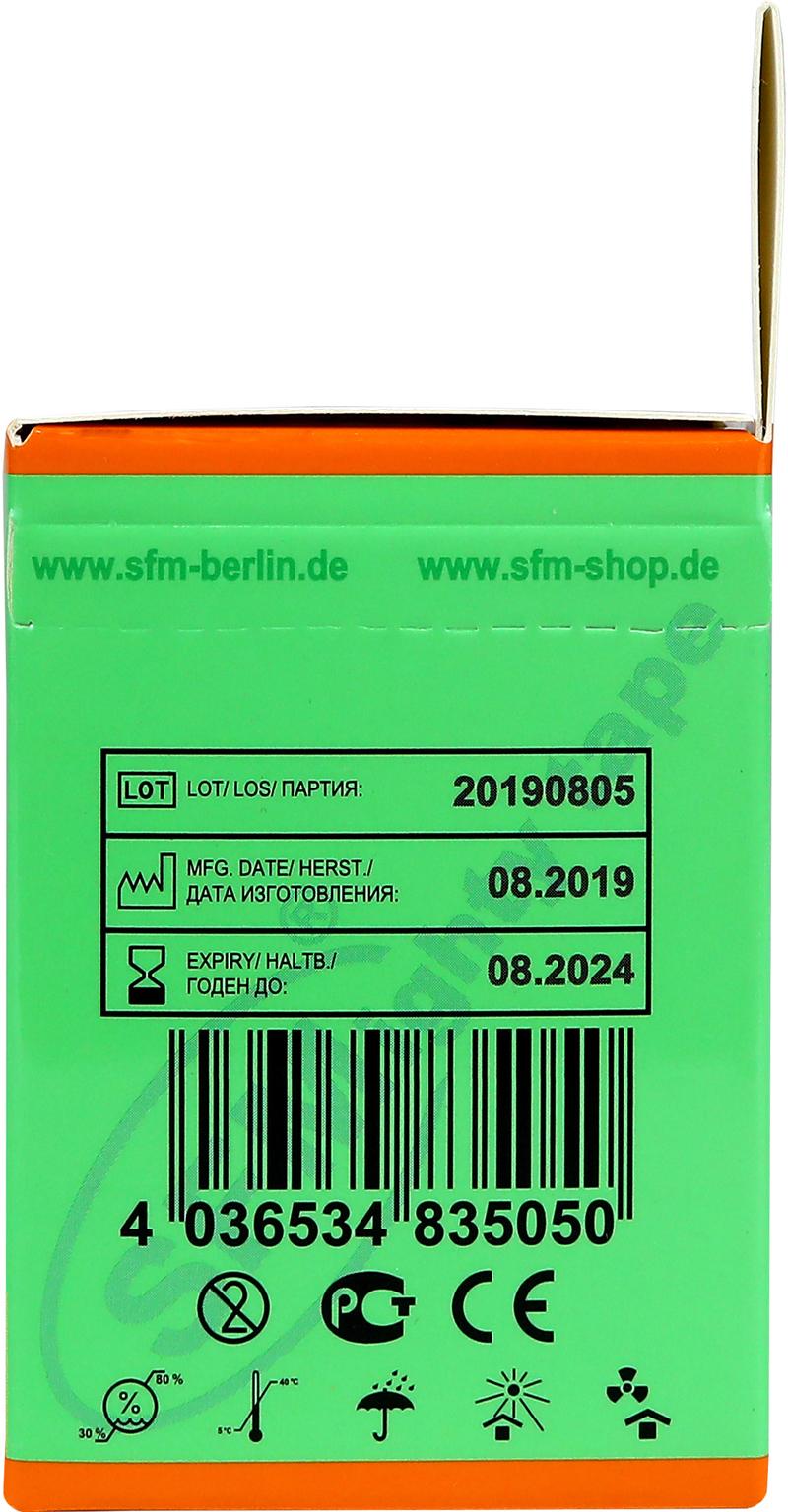 Лента кинезиологическая SFM-Plaster, на хлопковой основе, 5см Х 500см, оранжевого цвета, в диспенсере, с логотипом