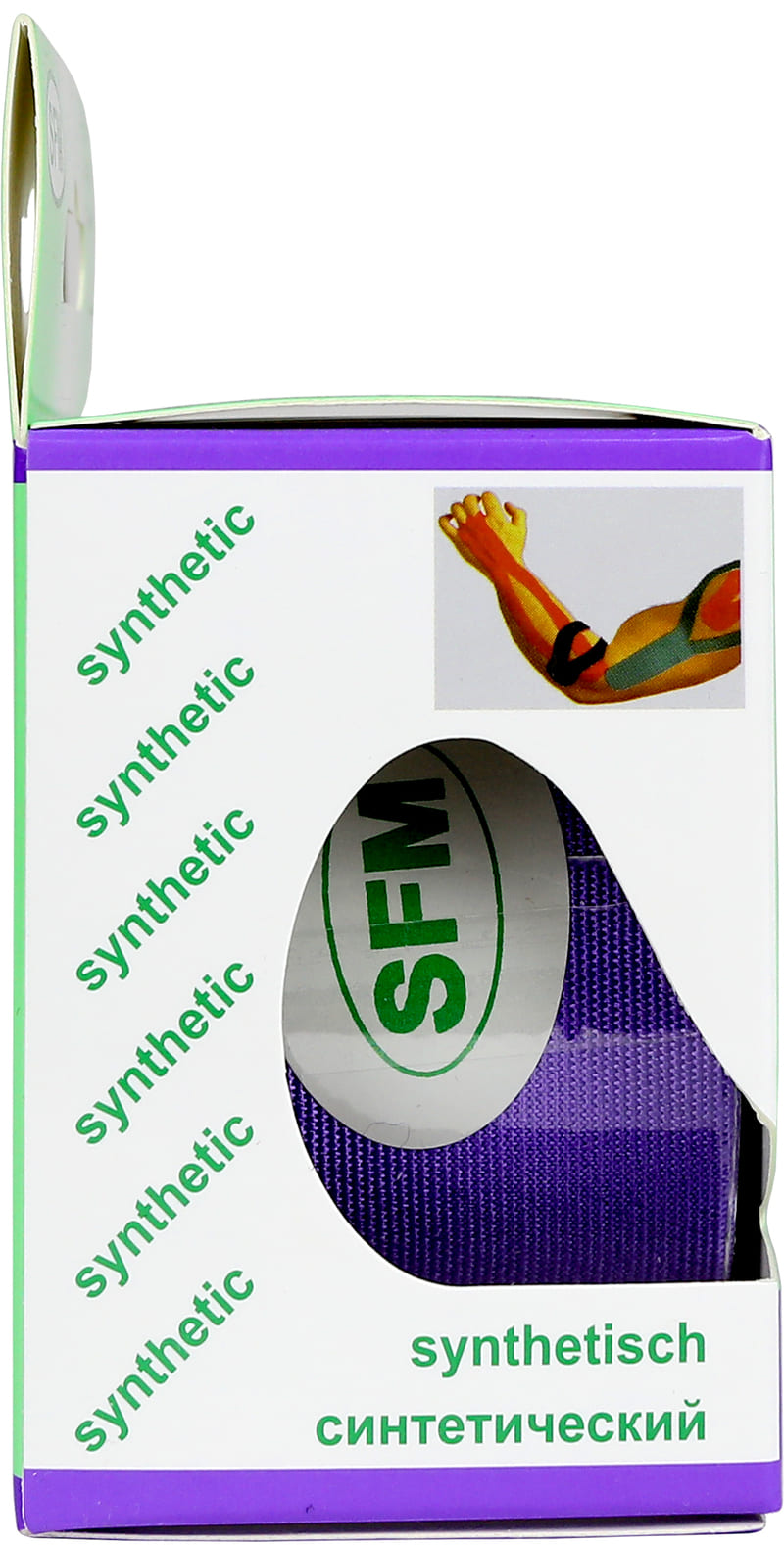 Лента кинезиологическая SFM-Plaster, на полимерной основе (нейлон), 5см Х 500см,    фиолетового цвета, в диспенсере
