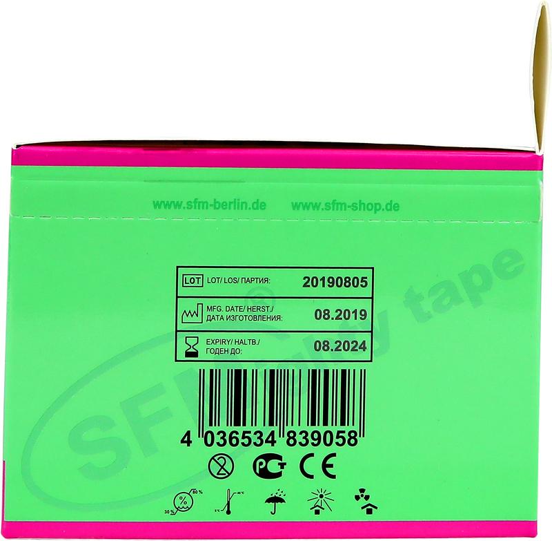 Лента кинезиологическая SFM-Plaster, на хлопковой основе, 10см Х 500см, розового цвета, в диспенсере, с логотипом