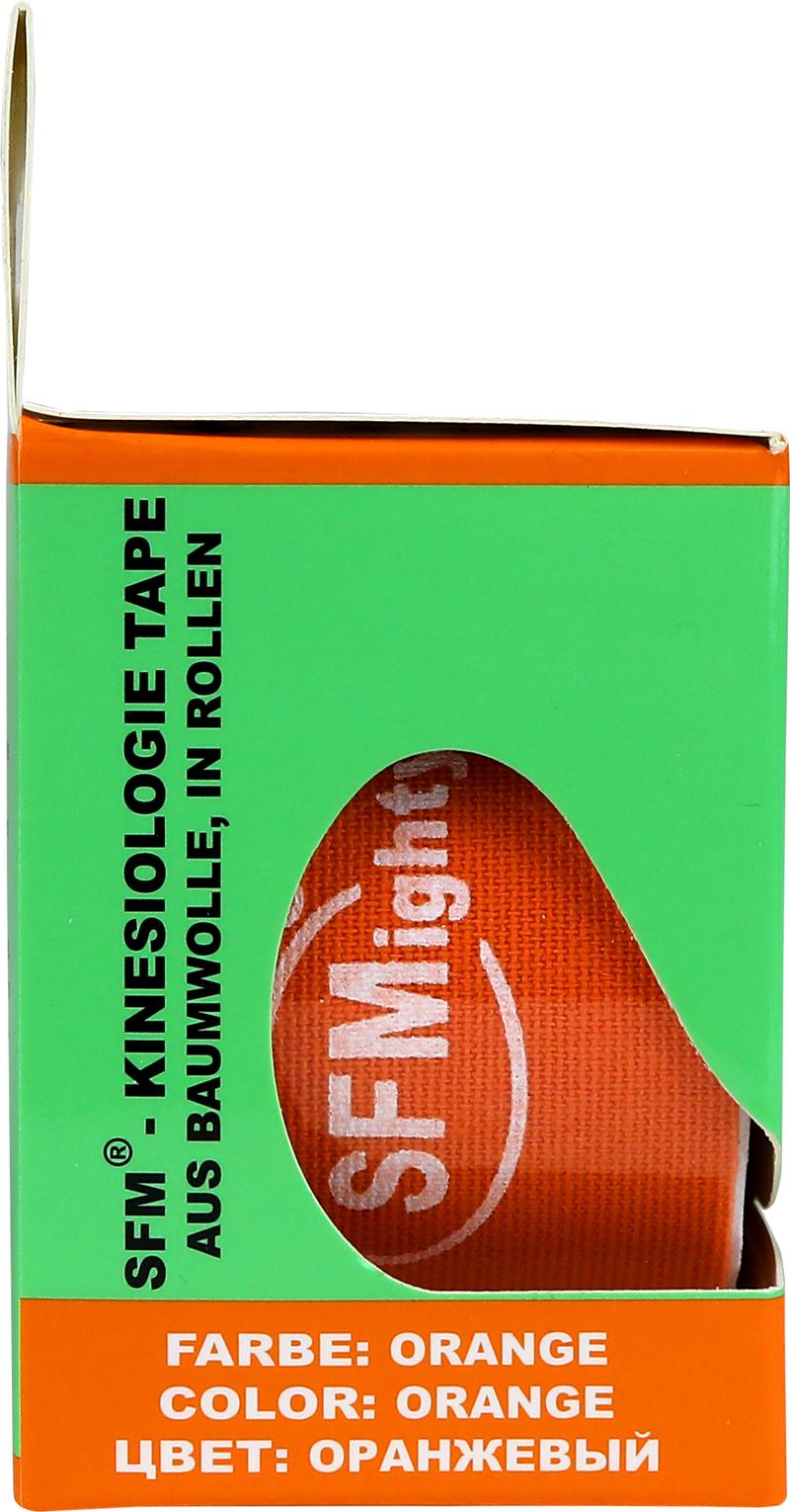 Лента кинезиологическая SFM-Plaster, на хлопковой основе, 5см Х 500см, оранжевого цвета, в диспенсере, с логотипом