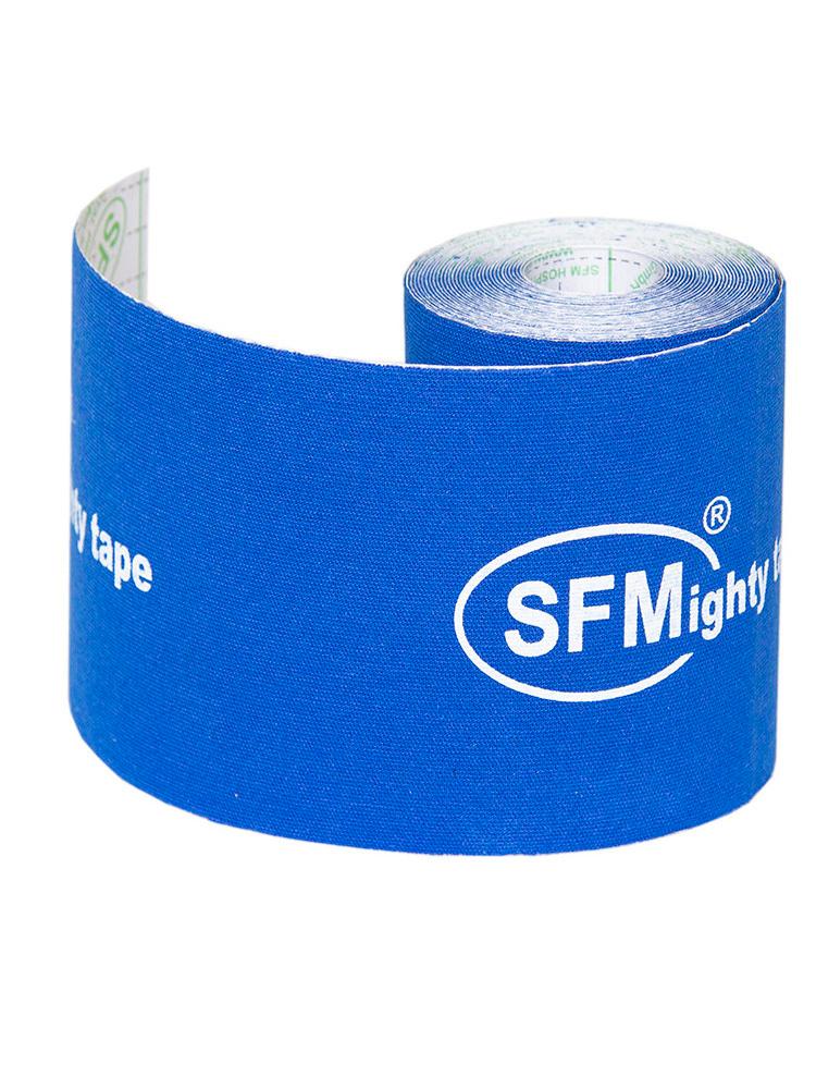Лента кинезиологическая SFM-Plaster, на хлопковой основе, 10см Х 500см, синего цвета, в диспенсере, с логотипом