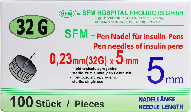 SFM Игла для шприц-ручек 32G  0,23 х 5 мм № 100